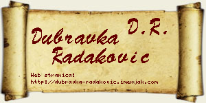 Dubravka Radaković vizit kartica